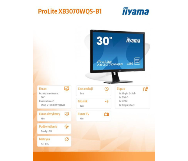 iiyama XB3070WQS czarny - 204687 - zdjęcie 2